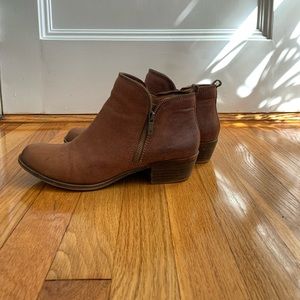 Lucky Brand Brown Leather Ankle Booties
